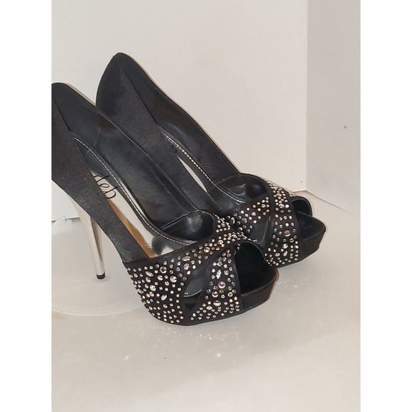 Deb Women's Shoes Stiletto Heels Bling Formal Party Platform Size 9 - Picture 2 of 12